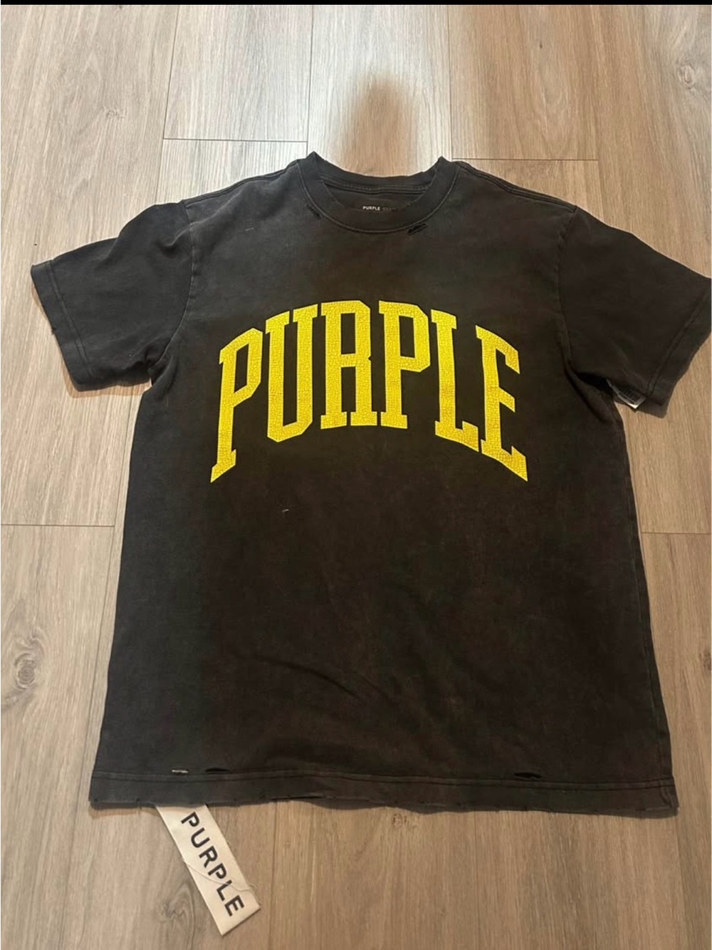 PURPLE Men's Black Short Sleeve Logo Tee
